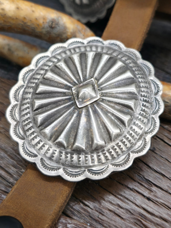 Sterling Silver Concho Belt by Dan Morgan - 52 in.