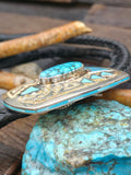 Sterling Silver Kingman Turquoise Bolo Tie by Michael Perry - 46 in.