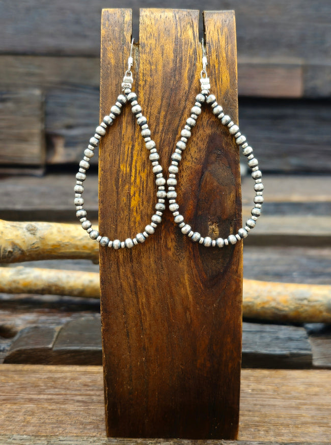 Small Oxidized Sterling Silver Bead Loop Earrings by Dorothy Lee