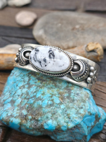 Stamped Sterling Silver Five Stone Onyx Cuff by Happy Piasso - 7 in. with Gap