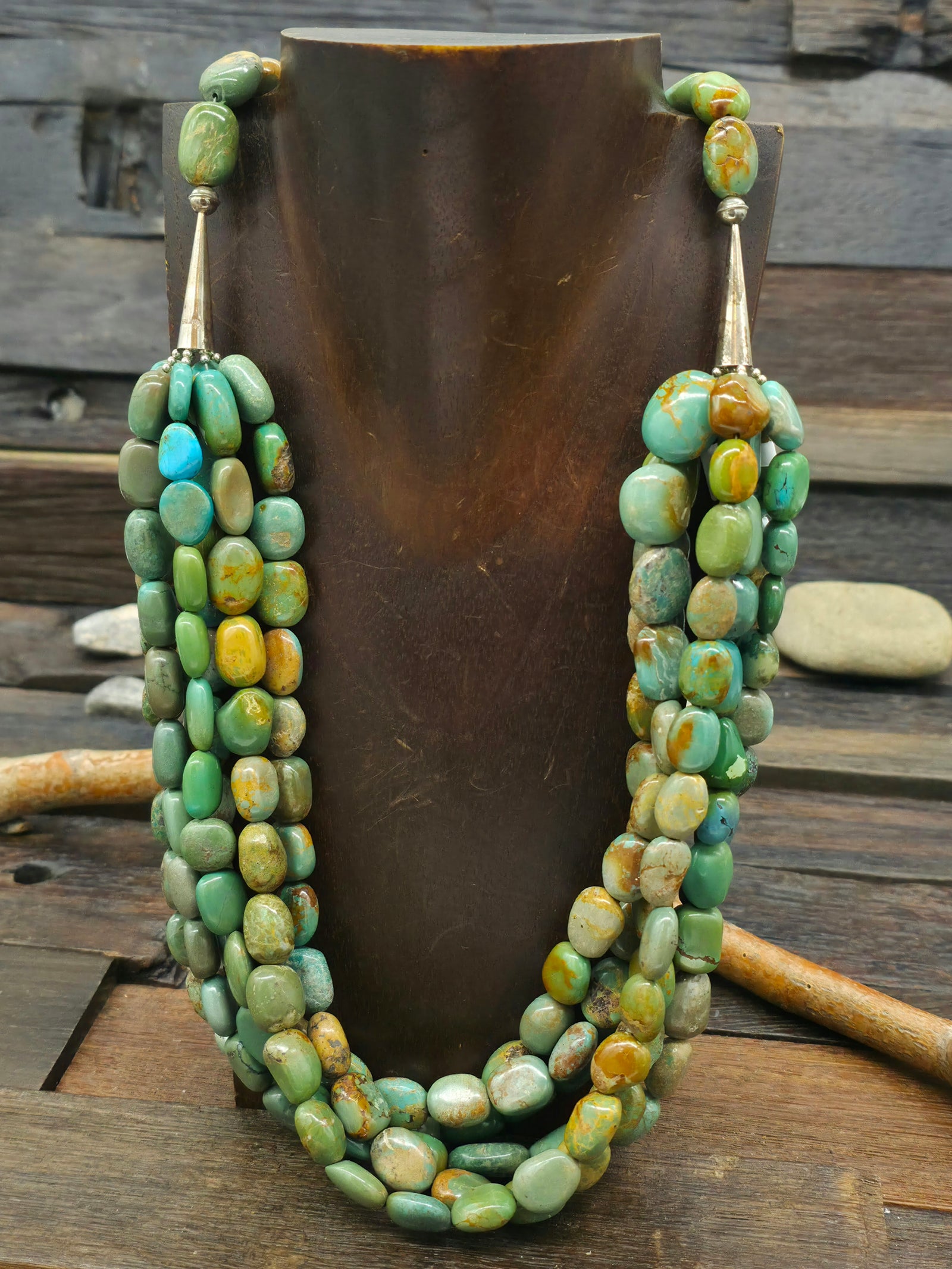 Six Strand Sky Horse Turquoise Necklace - 30 in.