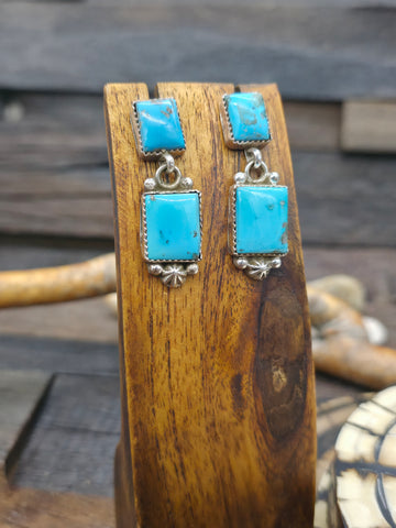 Sterling Silver Half Hoop Inlay Earrings by Tammy Qualo - 1 1/4 in. by 1/4 in.