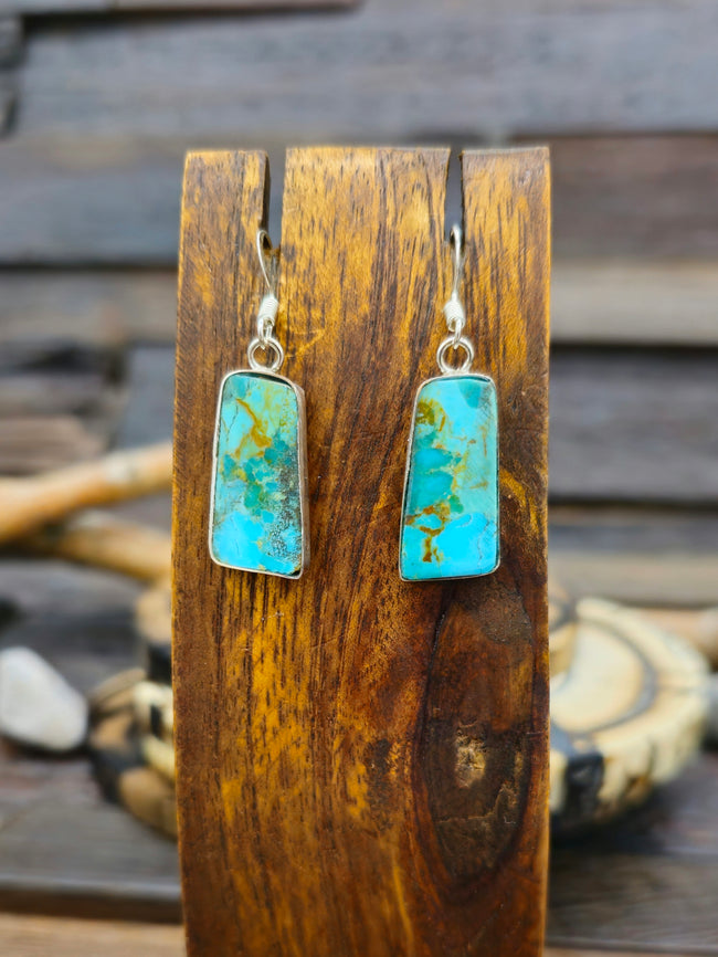 Mini Slab Earrings with Sterling Silver by Veronica Tortalita