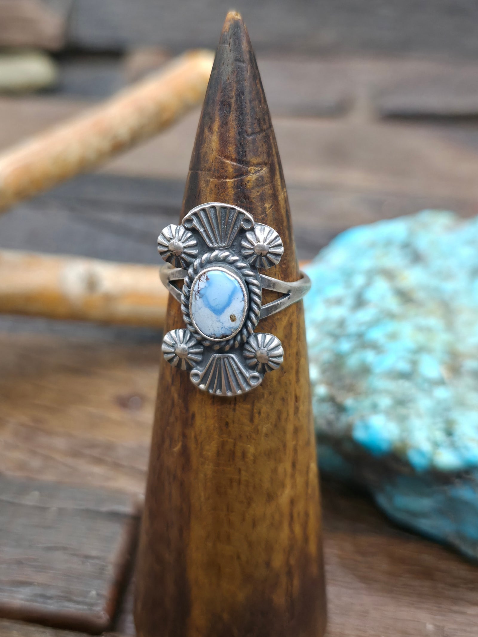 Sterling Silver Golden Hill Turquoise Ring by Jerryson Henio - Size 9 1/2