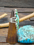 Sterling Silver Sonoran Turquoise Cluster Ring by Geneva Apachito - Size 8.75