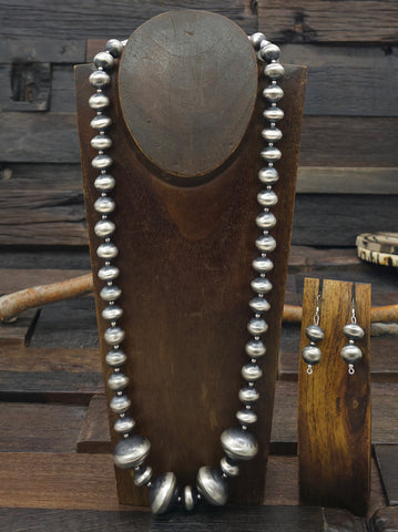 Sterling Silver Saucer Bead Necklace by Bryannen Hallwood - 20 in. 12 mm
