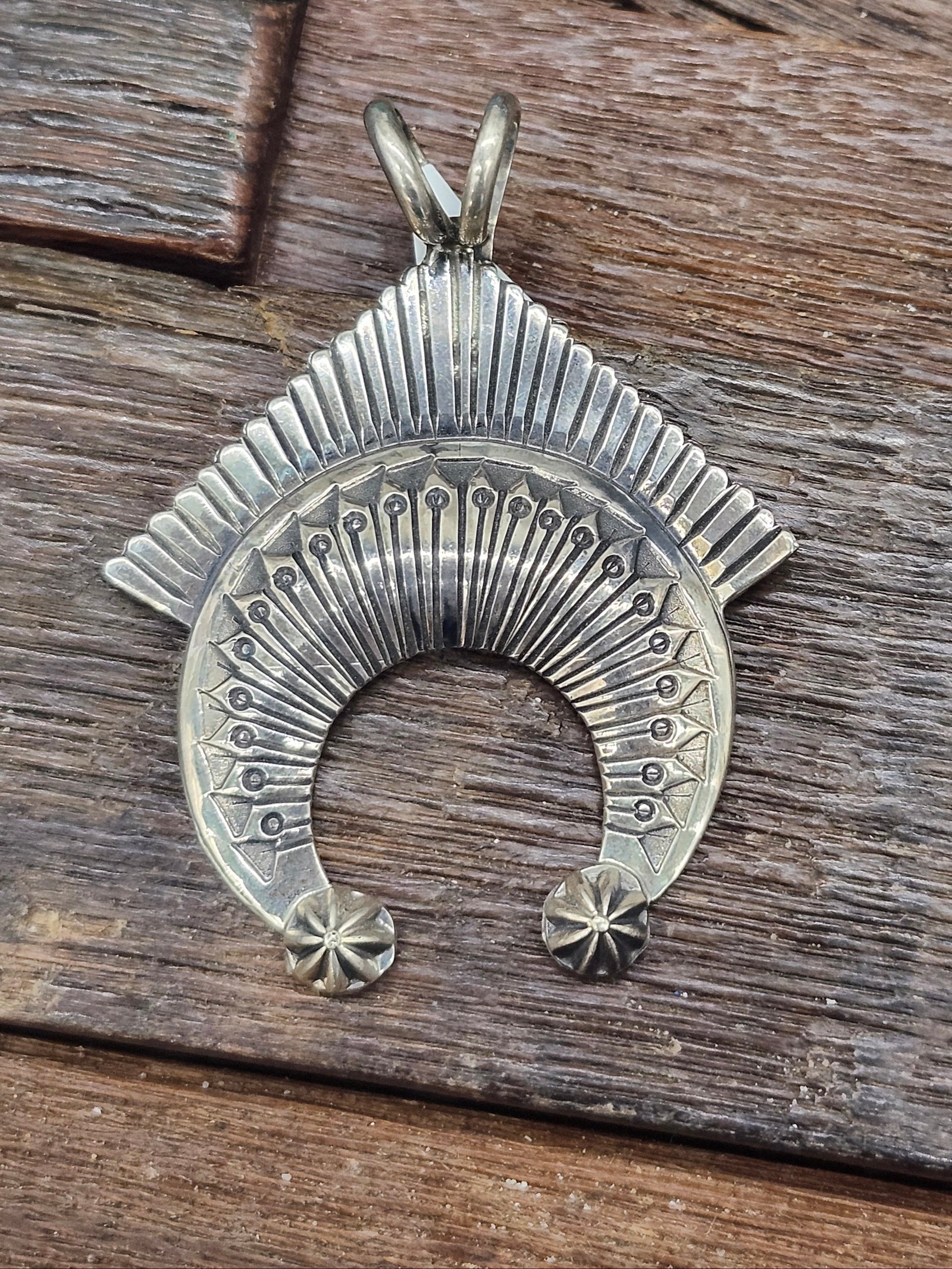 Sterling Silver Stamped Naja Pendant By Sunshine Reeves - 2 1/2 in, by 2 in.