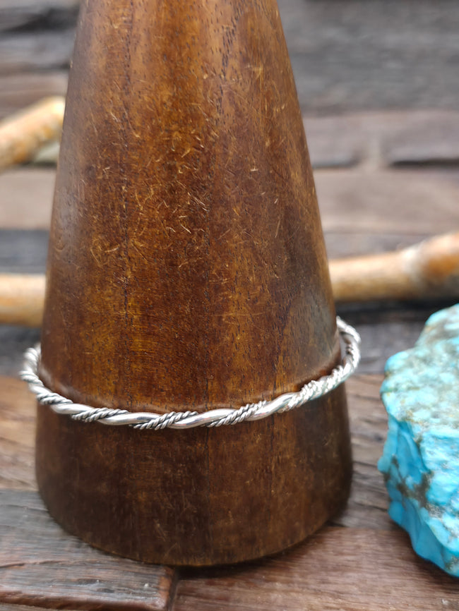 Double Twisted Rope Sterling Silver Bangle - 2 3/4 in. Diameter - 8 1/2 in. Circumference