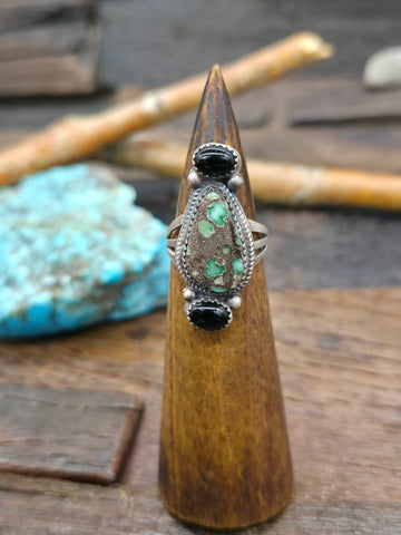 Sterling Silver Turquoise Ring by Randall Enditto - Adjustable