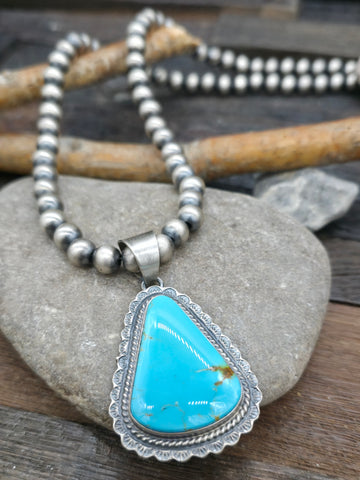 Adjustable Green Turquoise Ring by Richard Jim