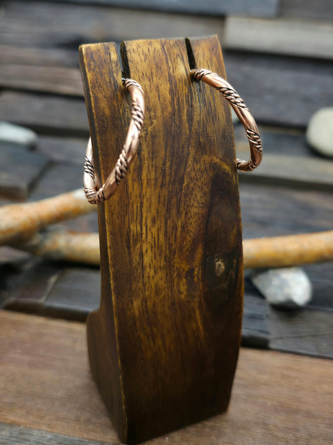 Double Twist Copper Hoop Earrings