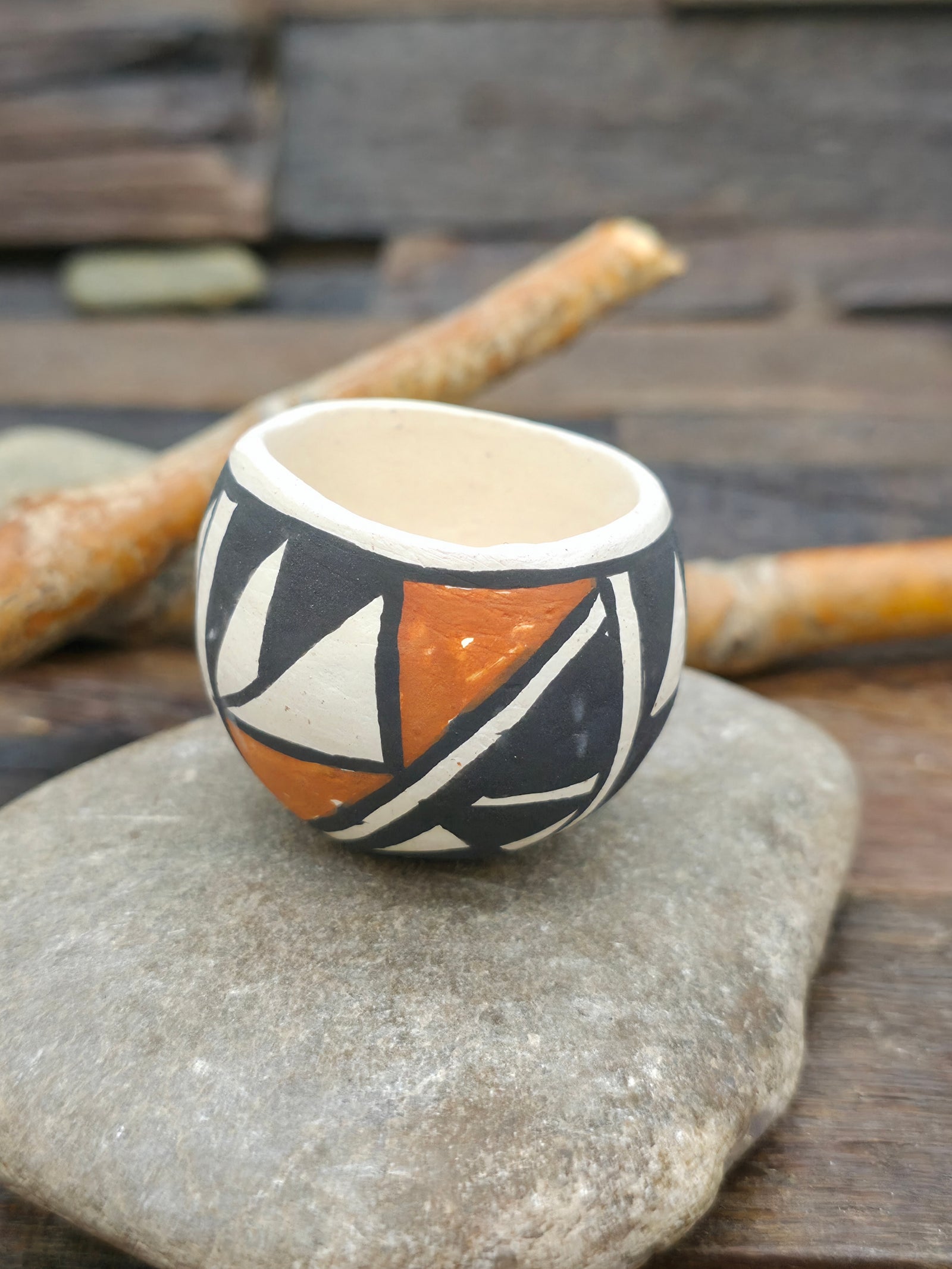 Mini Handmade Acoma Pot by Joyce Lucero - 1 1/2 in. by 1 1/2 in. by 1 1/2 in.