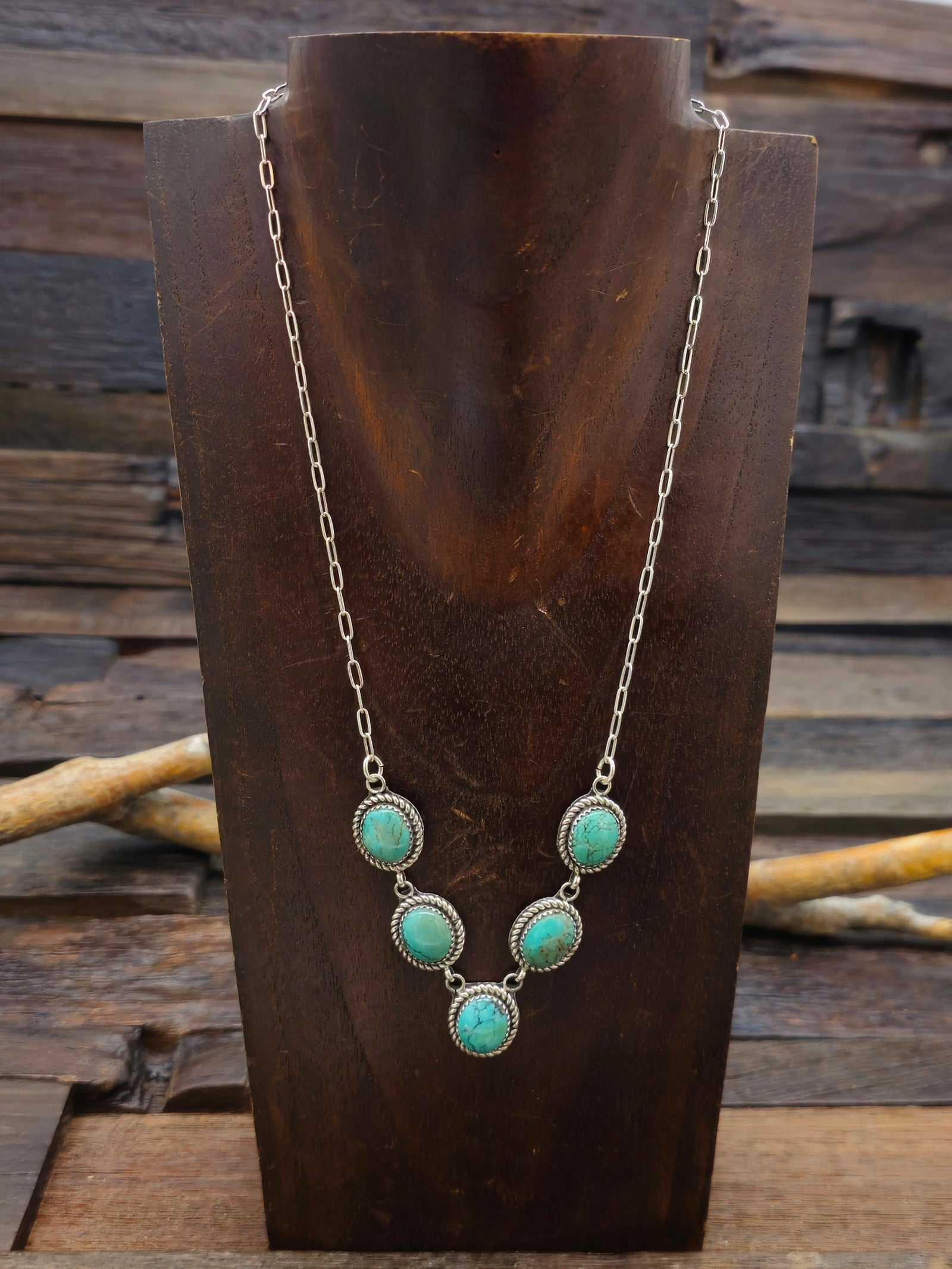 Five-Stone Turquoise Necklace by Mary Ann Spencer