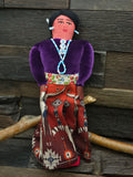 Handmade Cloth Doll - Purple Shirt, Red Skirt