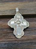 Stamped High-Shine Sterling Silver Cross Pendant by Bertha Begay