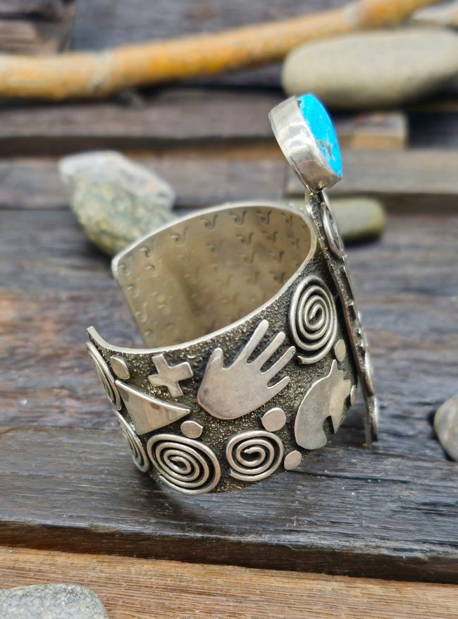 Alex Sanchez Sterling Silver & Turquoise Cuff - 6 1/2 in.