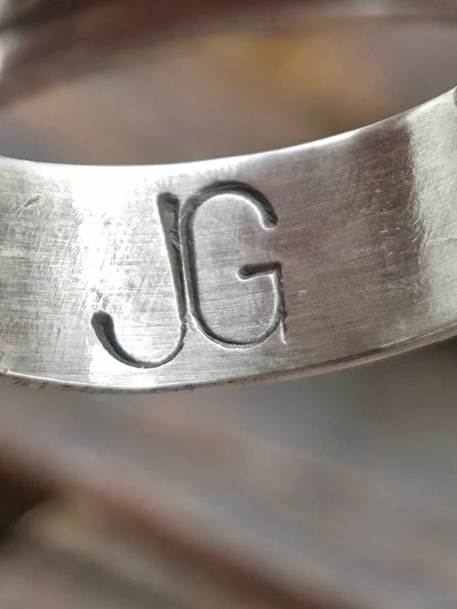 Stamped Sterling Silver Ring by Jordan Gene - Size 14 1/2