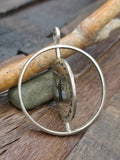 Eagle and Hummingbird Reversable Zuni Inlay Sterling Silver Spinning Pendant by Raymond Boyd