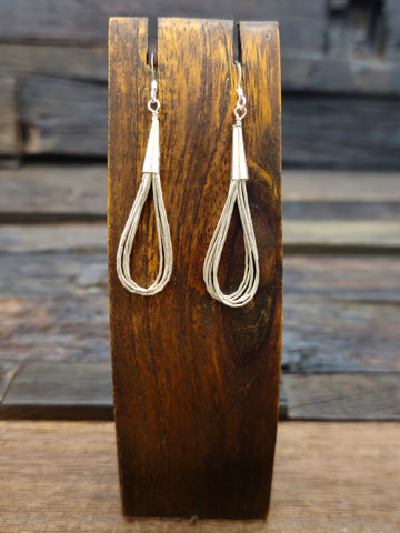 20 Strand Liquid Silver Loop Earrings