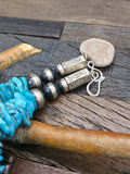 Extra Large Mixed Turquoise Nugget Necklace with Sterling Silver Beads and Caps by Fred Archuleta  - 25 in.