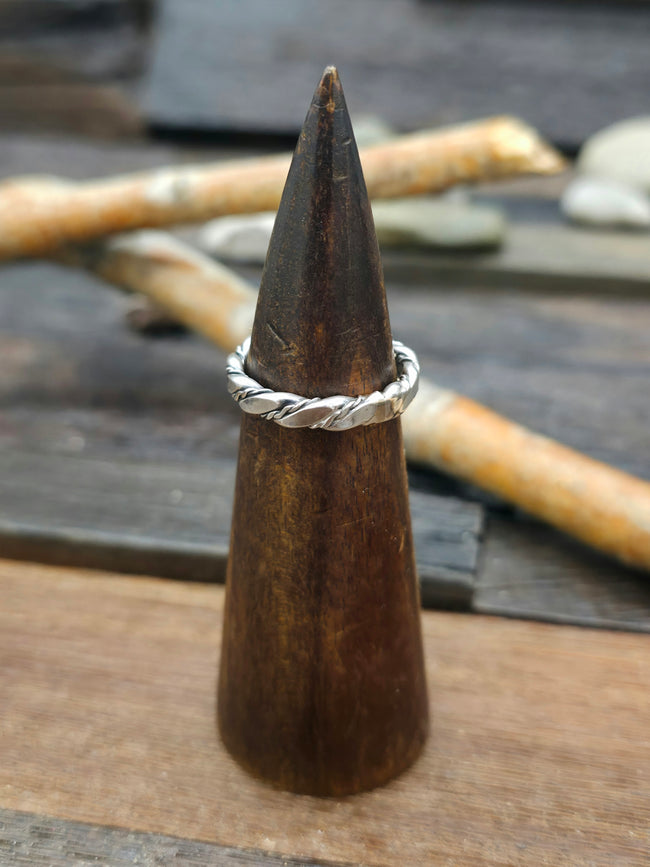 Twisted Sterling Silver Ring by Verna Tahe - Size 10