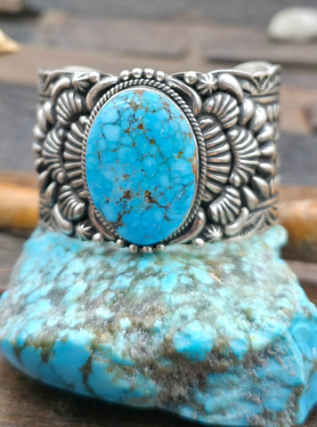Turquoise Sterling Silver Cuff by Sadie Jim - 6 1/4 in.  with Gap