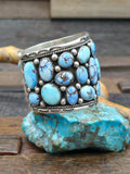 Wide Sterling Silver Golden Hill Turquoise Cuff by LaRose Ganadanegro - 6 1/2 in. with Gap