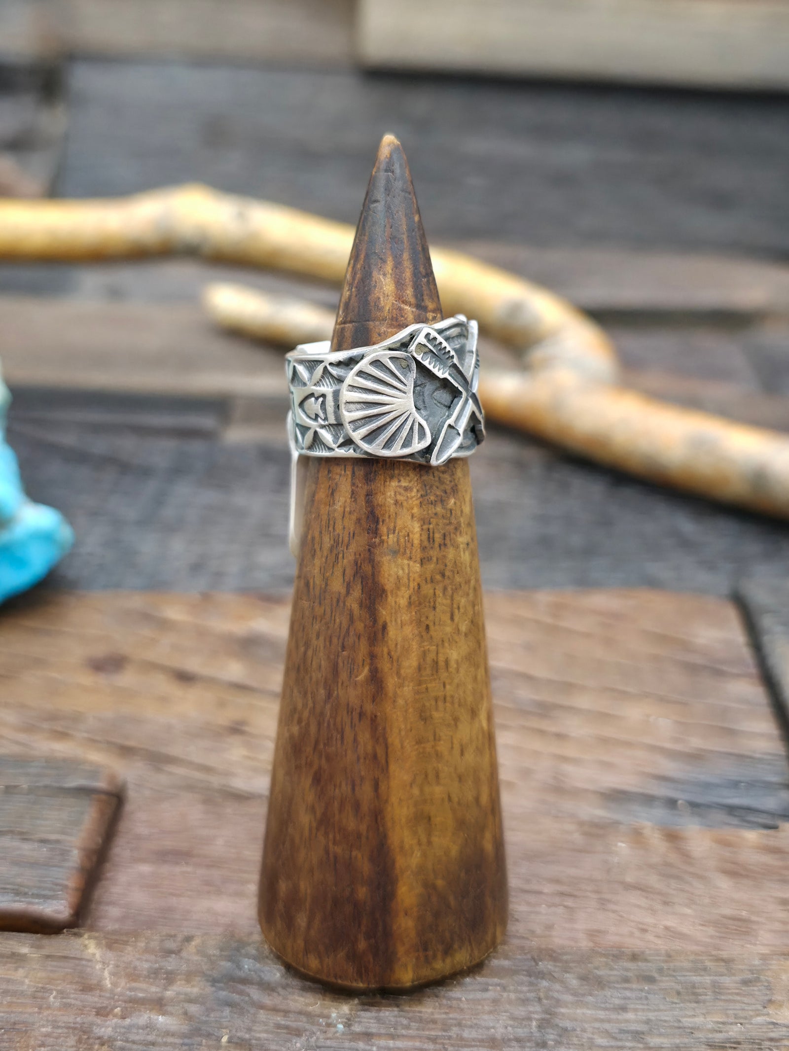 Stamped Sterling Silver Crossed Arrows Ring by Bo Reeves - Size 8