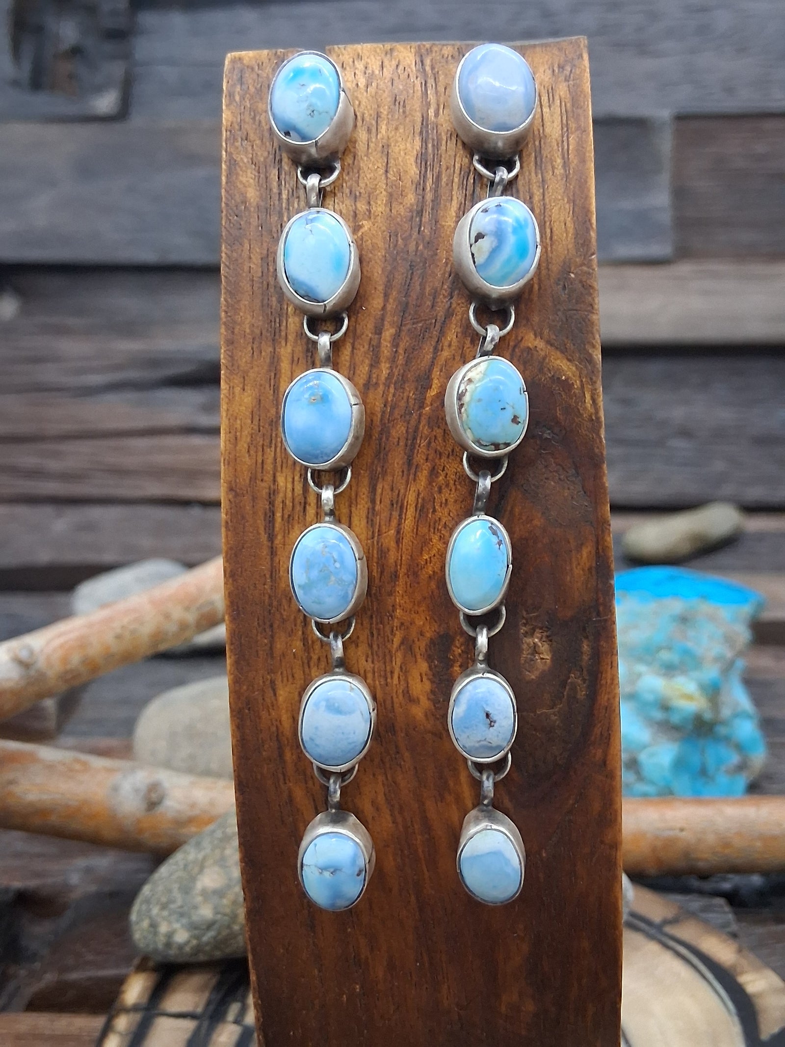 Golden Hill Long 6 Stone Earrings