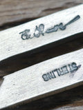 Stamped Sterling Silver Arrow Pendant by Bo Reeves - 2 in. by 1/2 in.