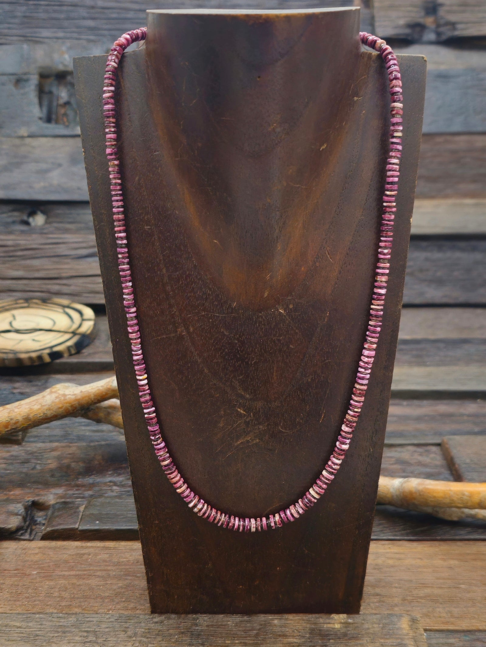 Lightly Graduated Purple Spiny Necklace - 19 in