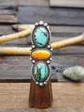 Turquoise and Spiny Sterling Silver Ring by Rosella Paxton - Size 9