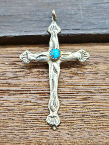 Vintage/Estate Sterling Silver Mini Teardrop Inlay Pendant