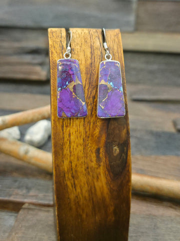 Stamped Sterling Silver Post Earrings by Marie Yazzie