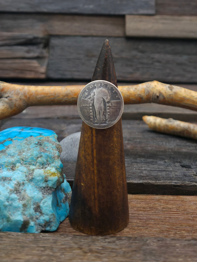 Liberty Quarter Ring with Sterling Silver Band - Size 8 1/2