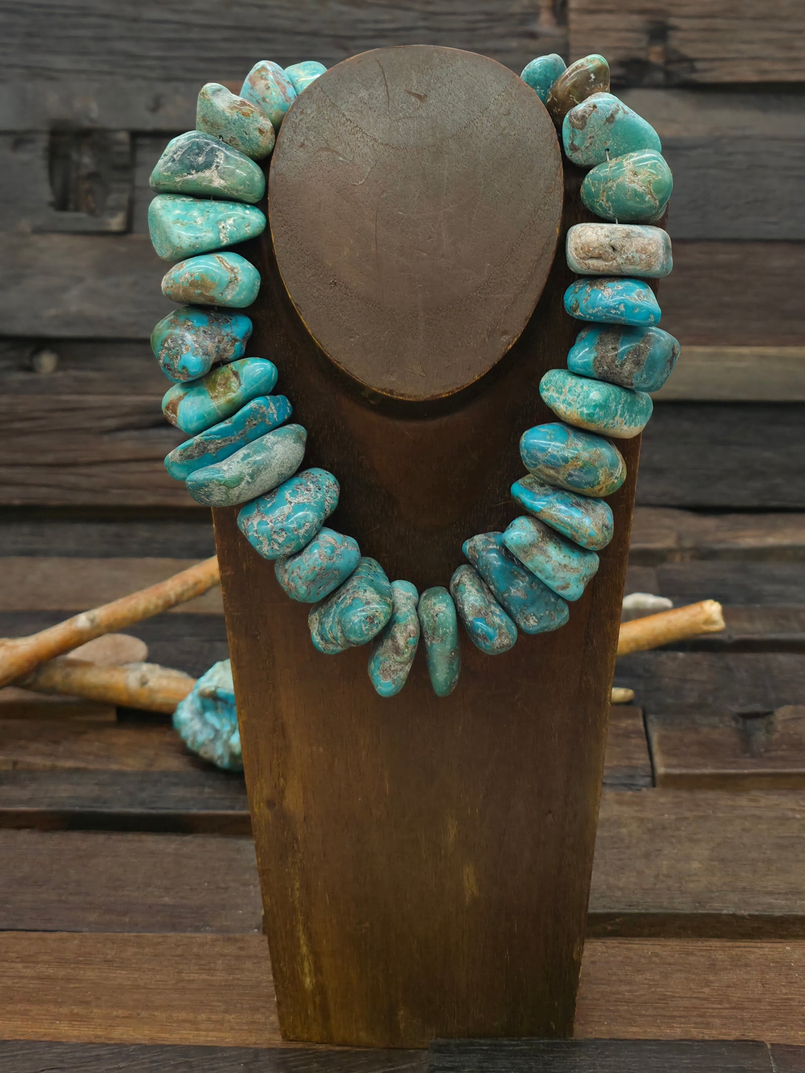 Chunky Sky Horse Turquoise Nugget Necklace - 18 in.
