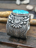 Sterling Silver Kingman Turquoise Cuff Bracelet by Tsosie White - 6 1/2 in. with Gap