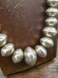 Vintage/Estate Graduated Stamped Sterling Silver Bead Necklace - 23 in.