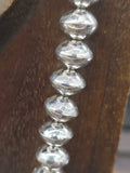 High Shine Stamped Sterling Silver Bead Necklace by Jeffrey Castillo - 28 in. with 4 in. Drop