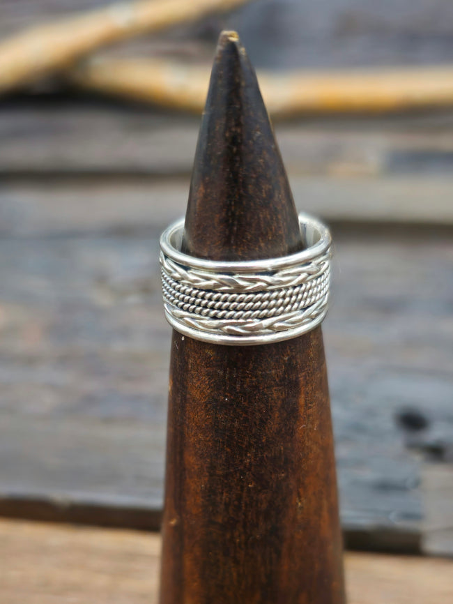 Wide Sterling Silver Ring by Naomi Chee - Size 6