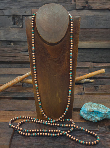 Oxidized Sterling Silver Saucer and Melon Bead Necklace - 18 in.
