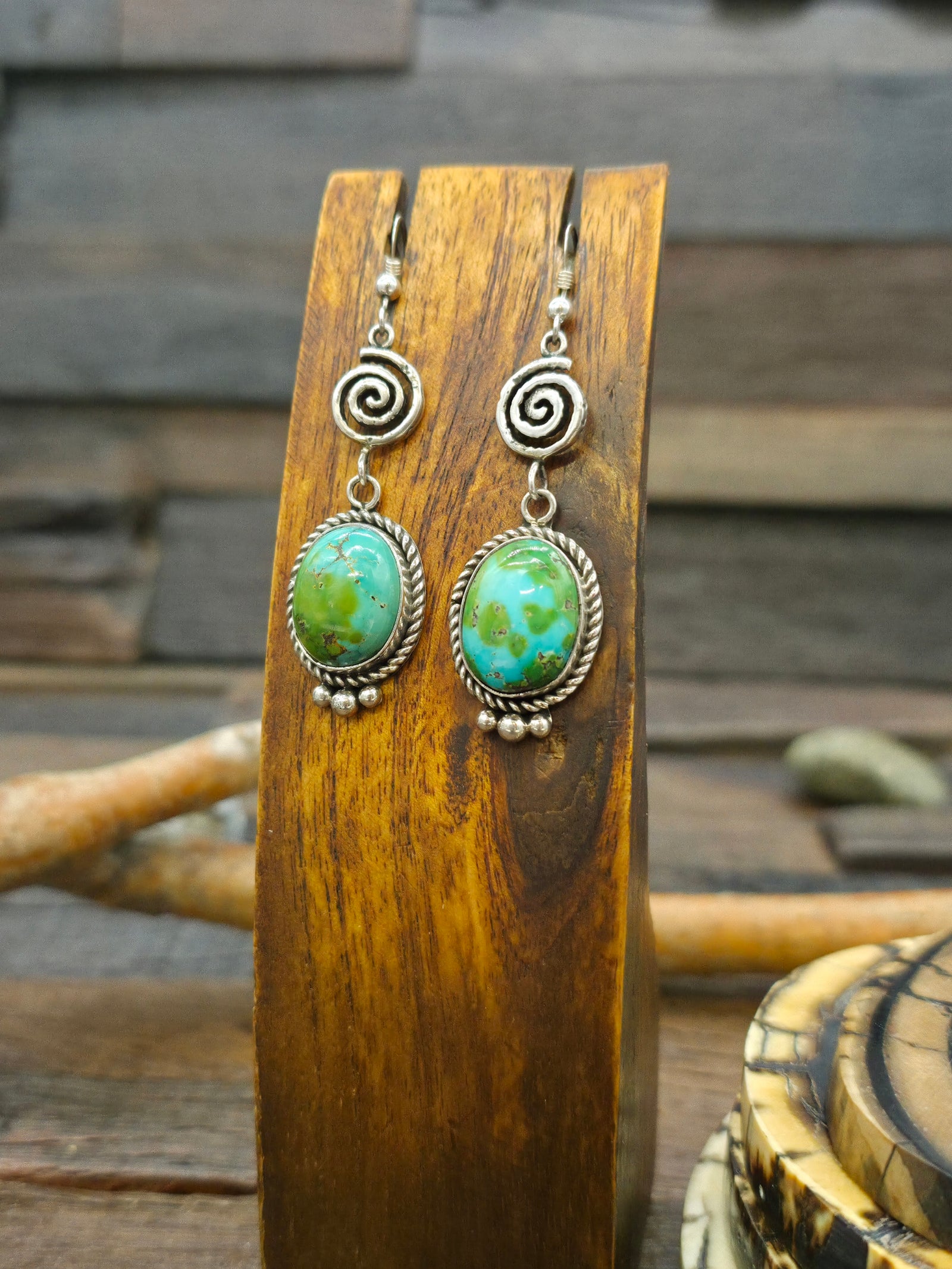 Sonoran Gold Sterling Silver Spiral Earring by Lee S.
