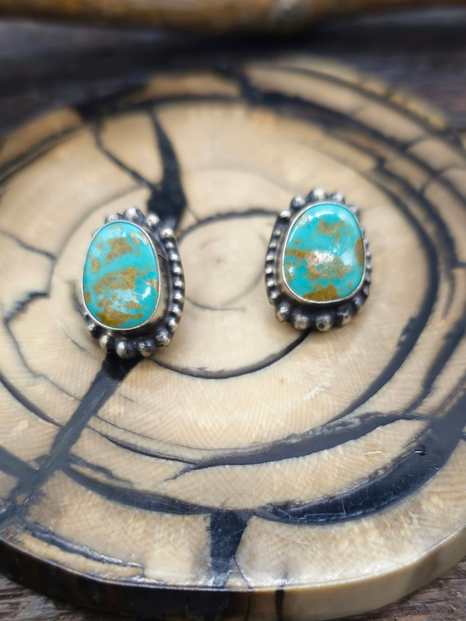 Green Turquoise Post Earrings by J. Frank