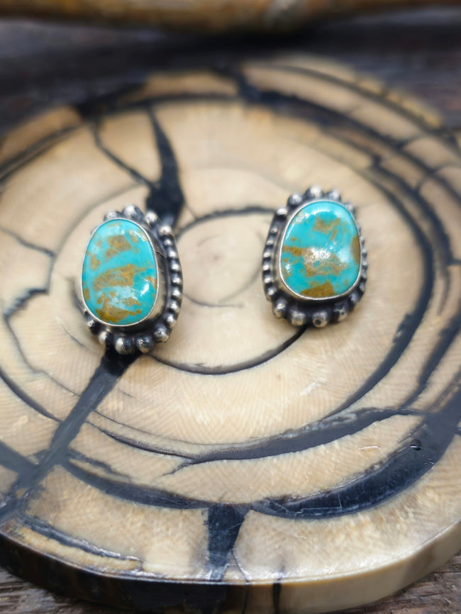 Green Turquoise Post Earrings by J. Frank