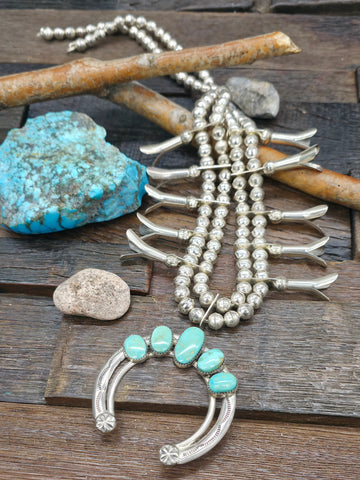 Sterling Silver Golden Hill Turquoise Pendant by Shirley Henry - 2 1/4 in. by 1 1/2 in.