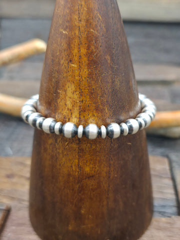 Turquoise and Sterling Silver Bead Wrap Bracelet