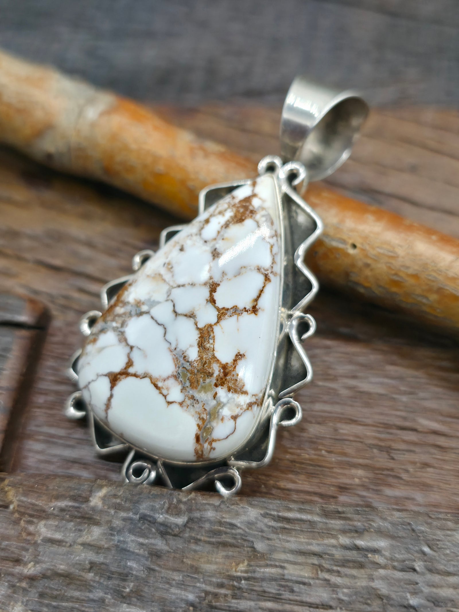 Chumney Butte Sterling Silver Wild Horse Pendant - 2 1/2 in. by 1 1/2 in.