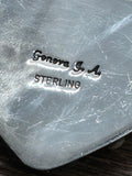 Sterling Silver Raindrop Heart Pendant with Turquoise by Geneva Apachito -  2 1/2 in. by 2 in.
