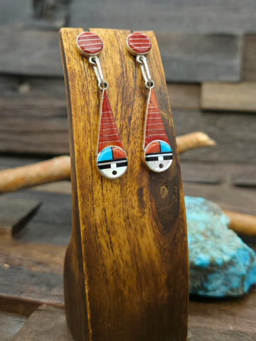 Sterling Silver Stamped Square Earrings by Vincent Platero - 2 1/2 by 1 1/2