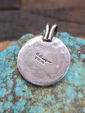 Stamped Sterling Silver Concho Pendant by Bo Reeves - 1 1/2 in. by 1 in.